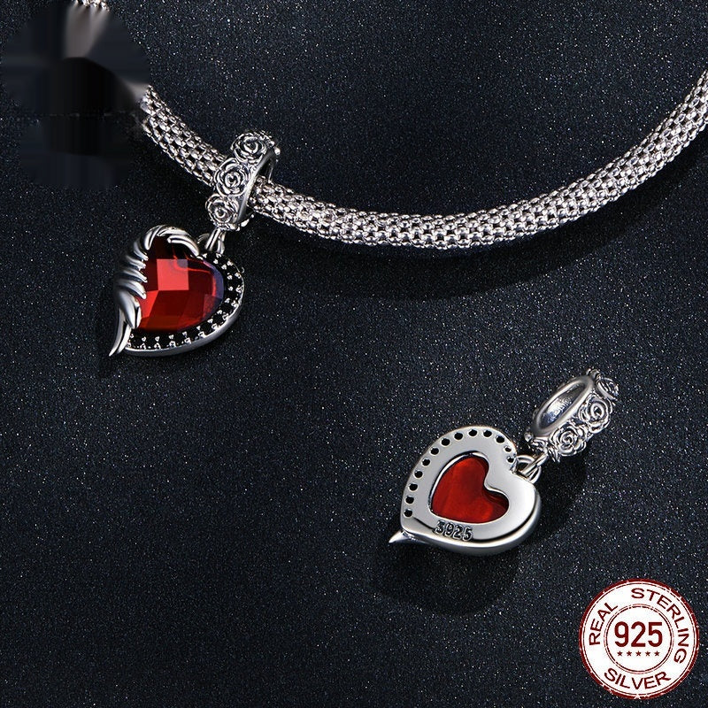 Rose Heart & Wing Zircon Bracelet