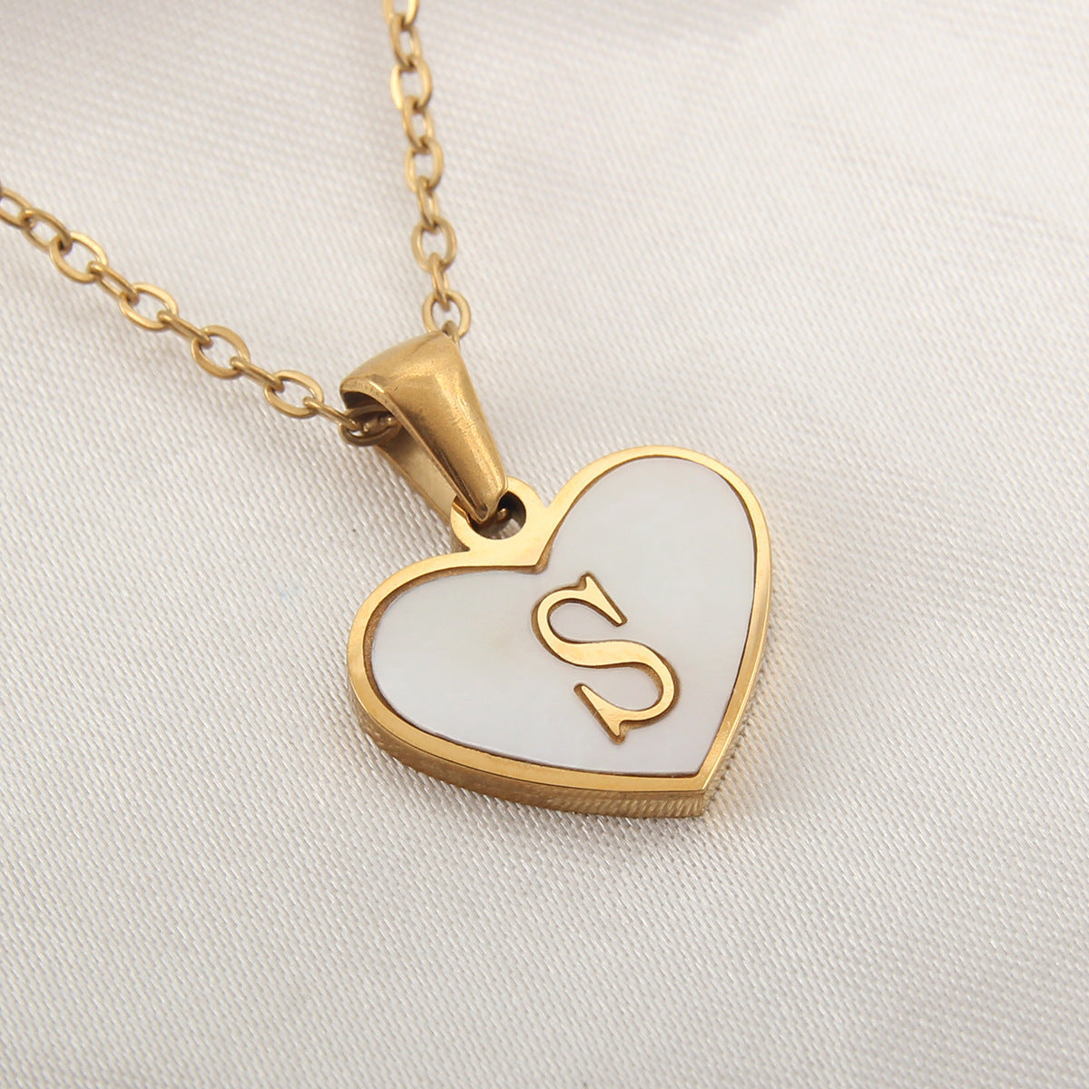 Heart Initial Necklace — product view