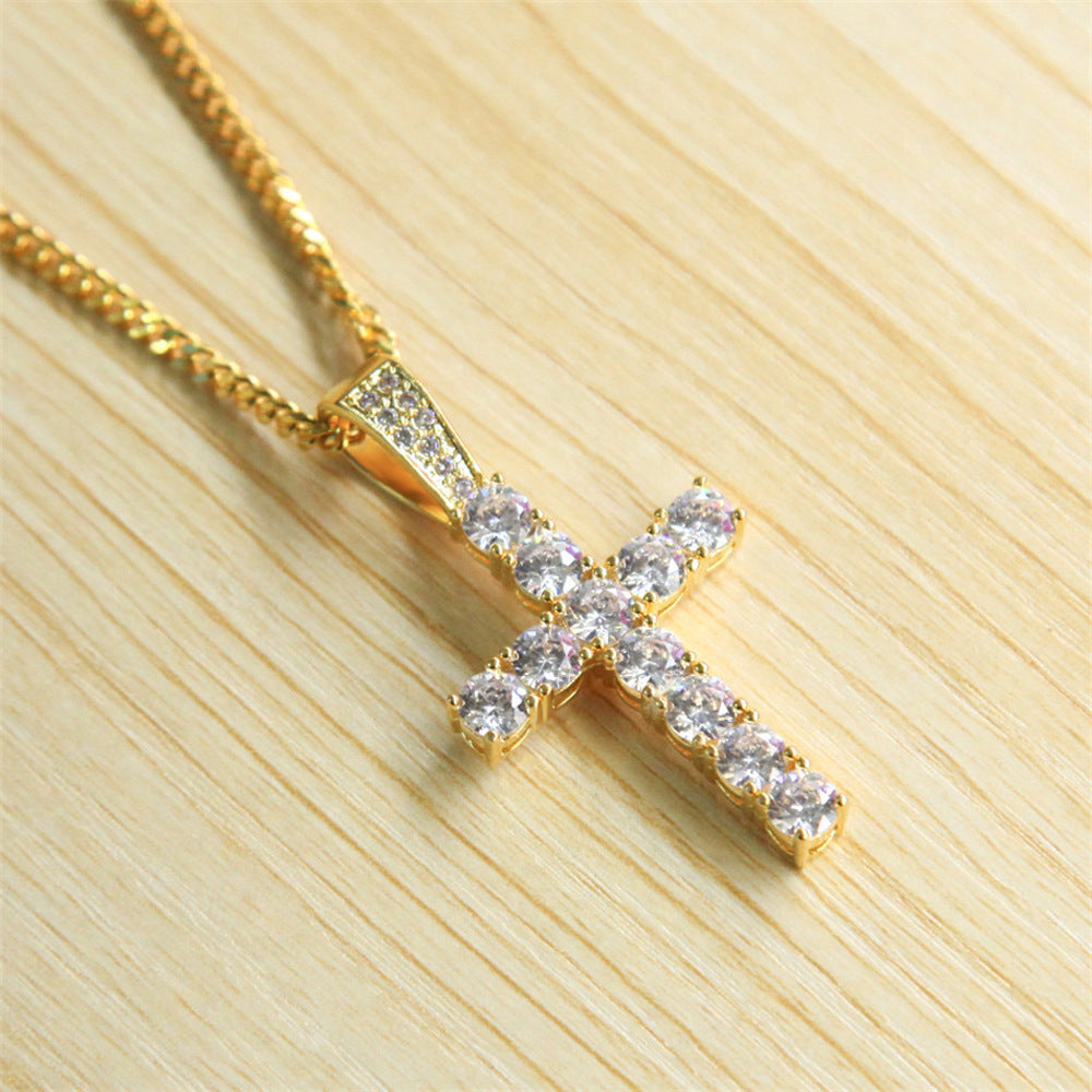 Sparkle Cross Pendant Necklace — product view 1