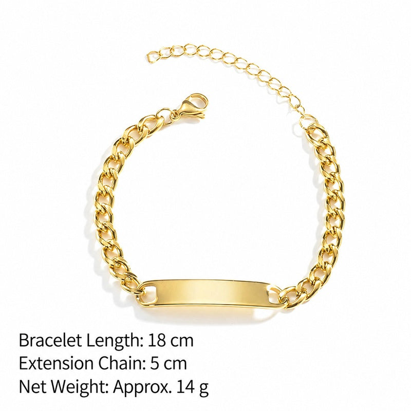 Stainless Steel ID Chain Bracelet — product view 5