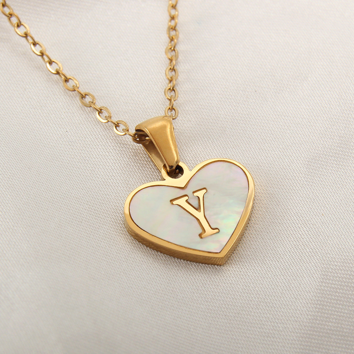 Heart Initial Necklace — product view