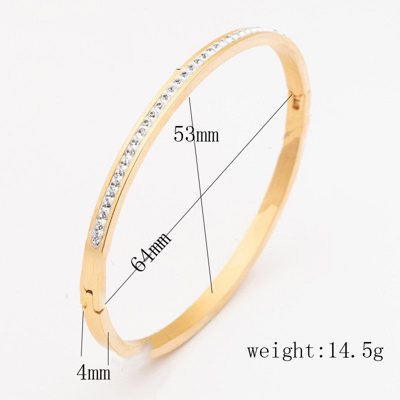 Single-Row Sparkle Oval Bangle — product view