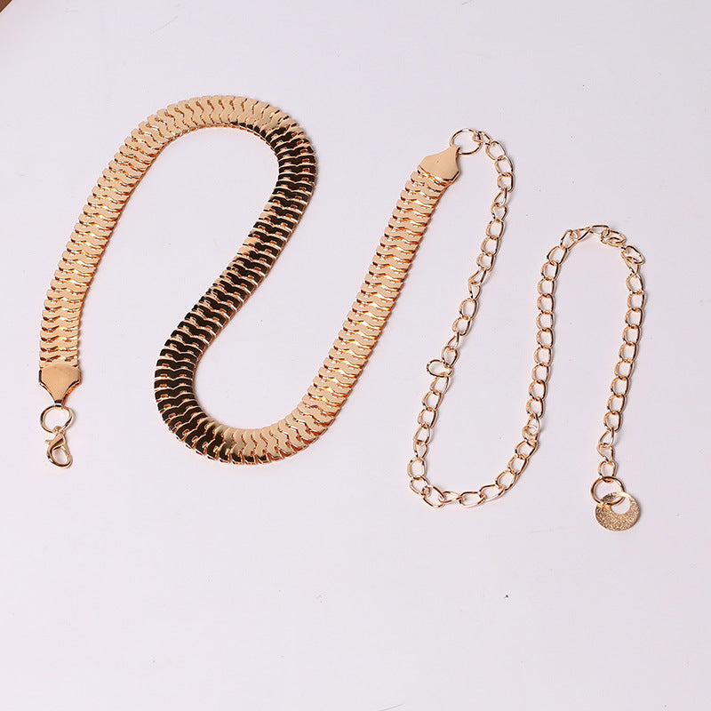 Gold-Tone Herringbone Waist Chain — product view 6