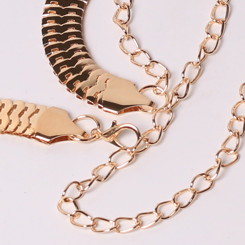 Gold-Tone Herringbone Waist Chain — product view 8